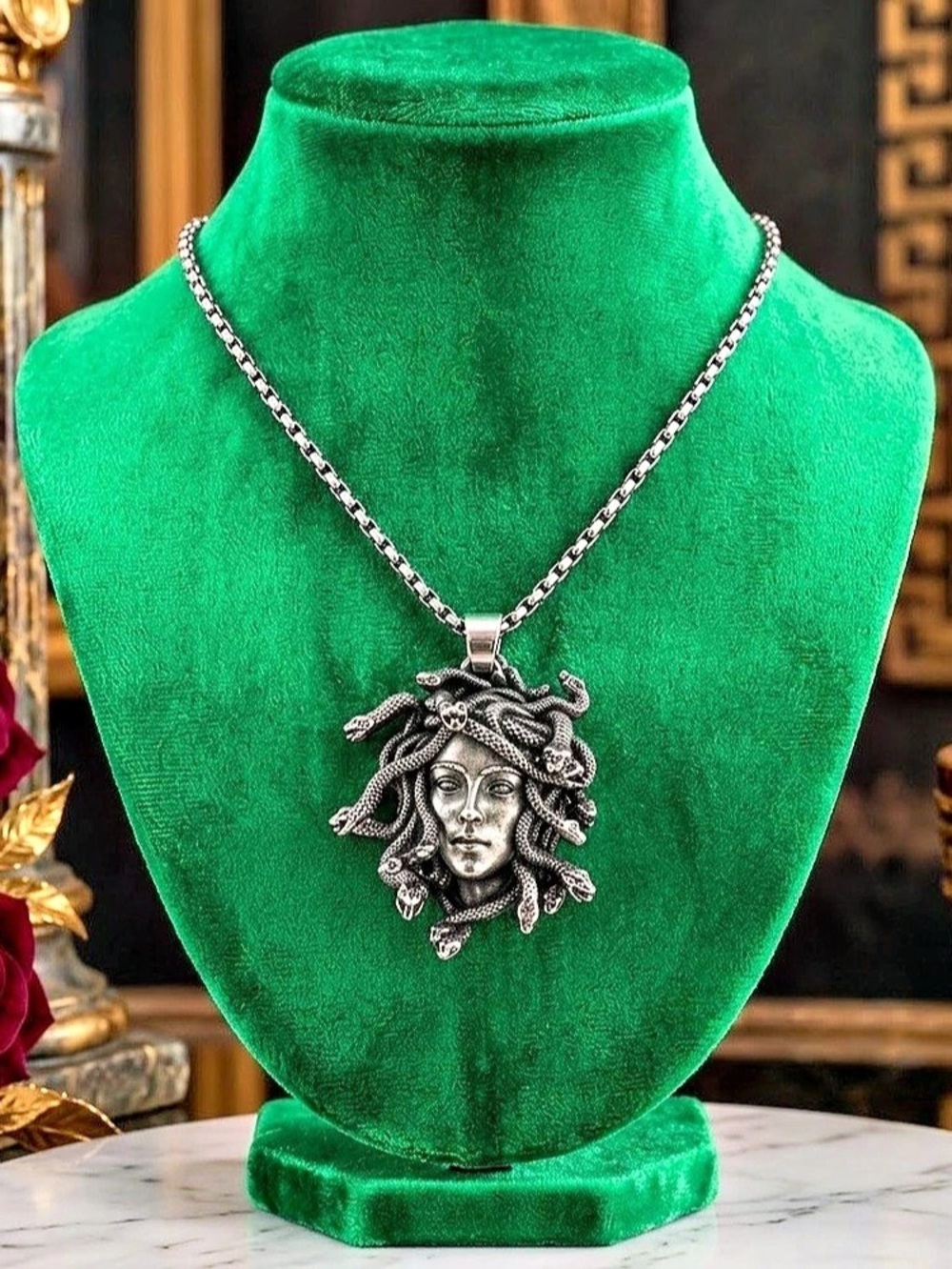 Medusa Statement Pendant Necklace